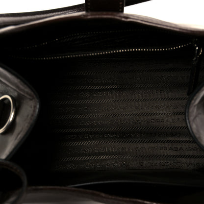 Prada Glossy Calfskin Medium Tote Bag Dark Brown 5 of 10