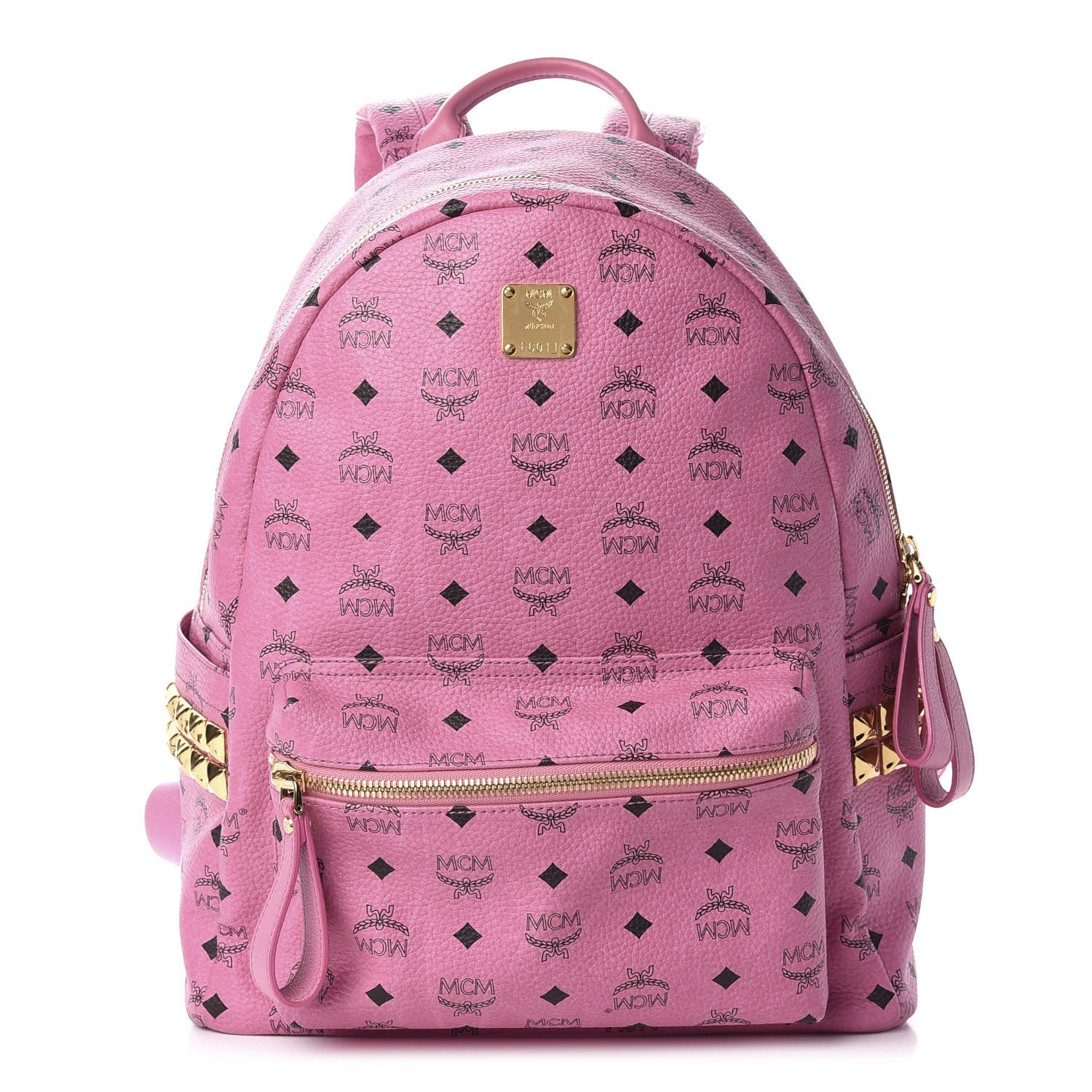 MCM Visetos Medium Side Studs Stark Backpack Pink 1 of 9