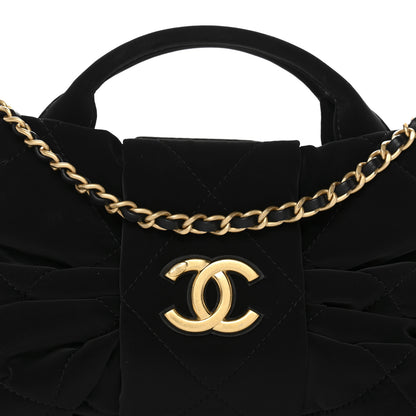 Chanel Velvet Effect Nylon Quilted Mini Bow Bag Black 8 of 10