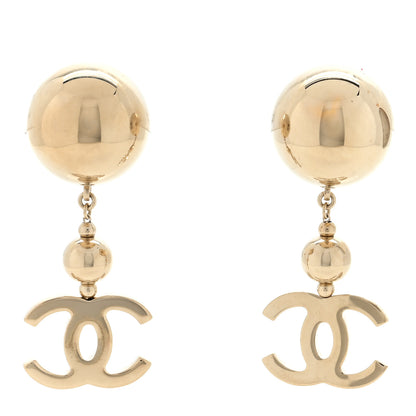 Chanel Metal CC Drop Earrings Gold 1 of 4