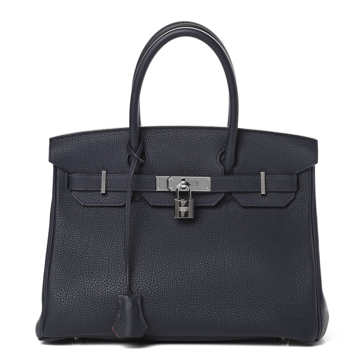 Togo Birkin Verso 30 Bleu Nuit Orange Poppy