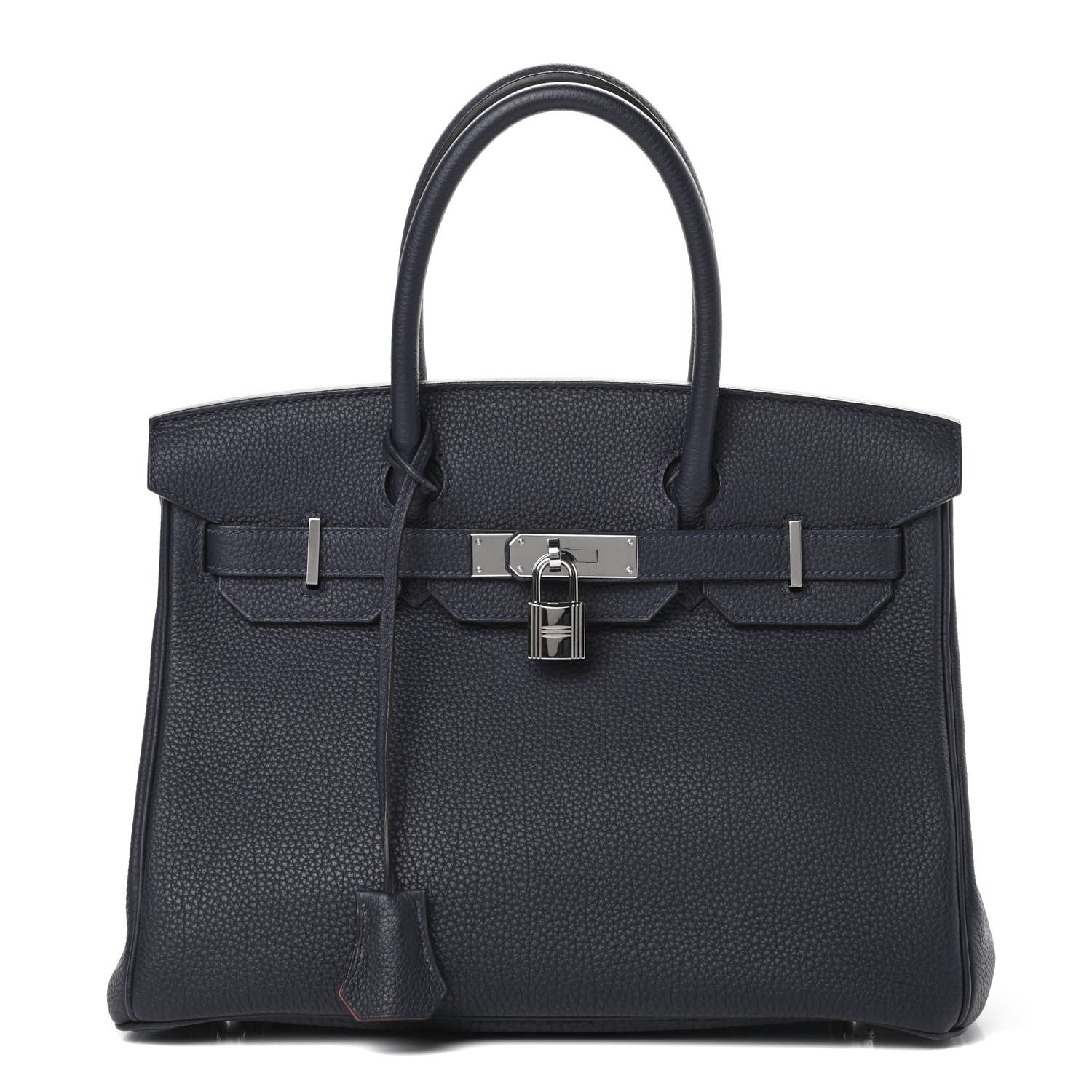 Hermes Togo Birkin Verso 30 Bleu Nuit Orange Poppy 1 of 11