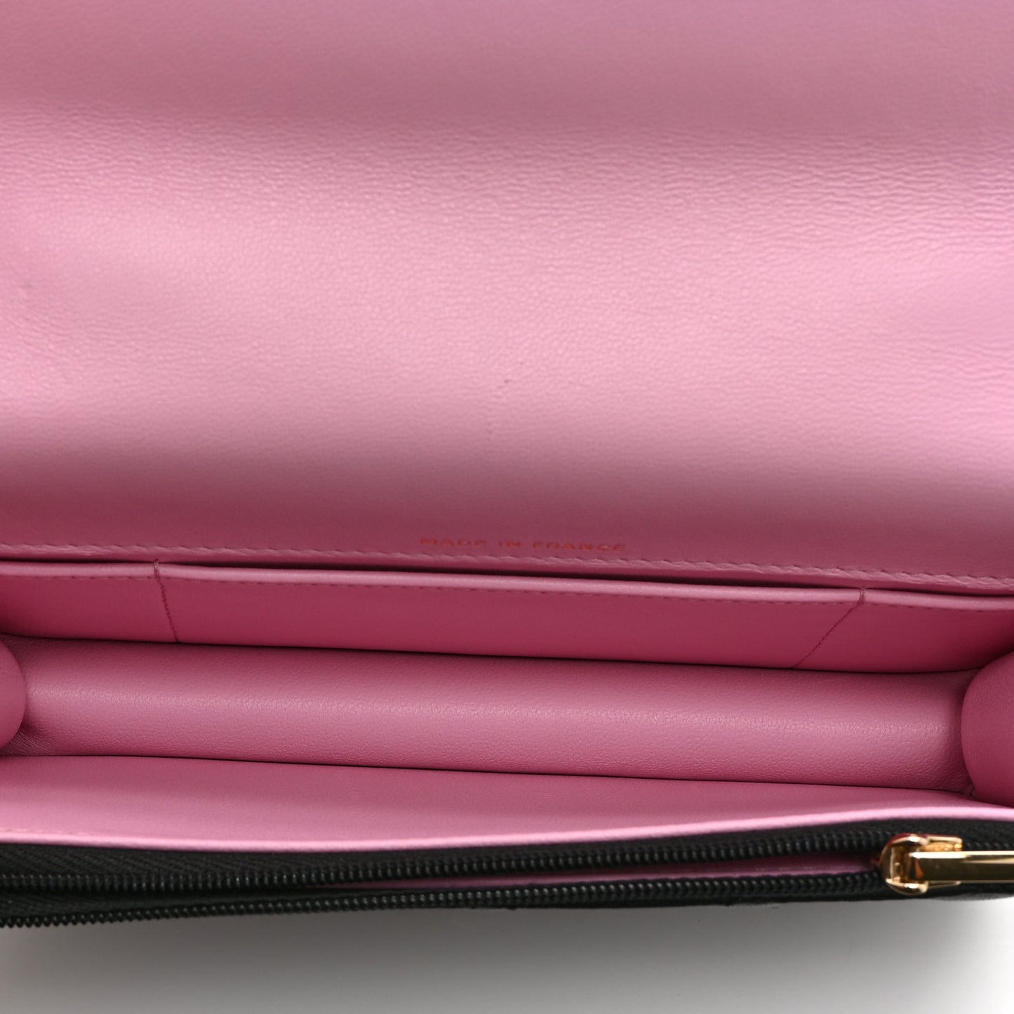 Lambskin Quilted Flap Phone Holder With Chain Black Lilac