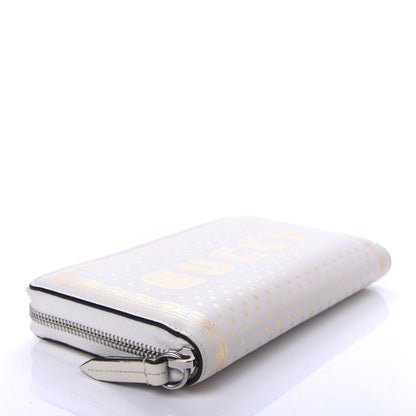 Gucci X SEGA Calfskin GUCCY Stars Zip Around Wallet Mystic White Gold 4 of 6