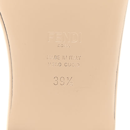 Fendi Vitello Cuoio Baguette Flat Slide Sandals 39.5 Poudre 7 of 9