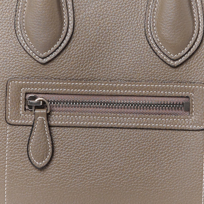 Celine Drummed Calfskin Micro Luggage Souris 8 of 10