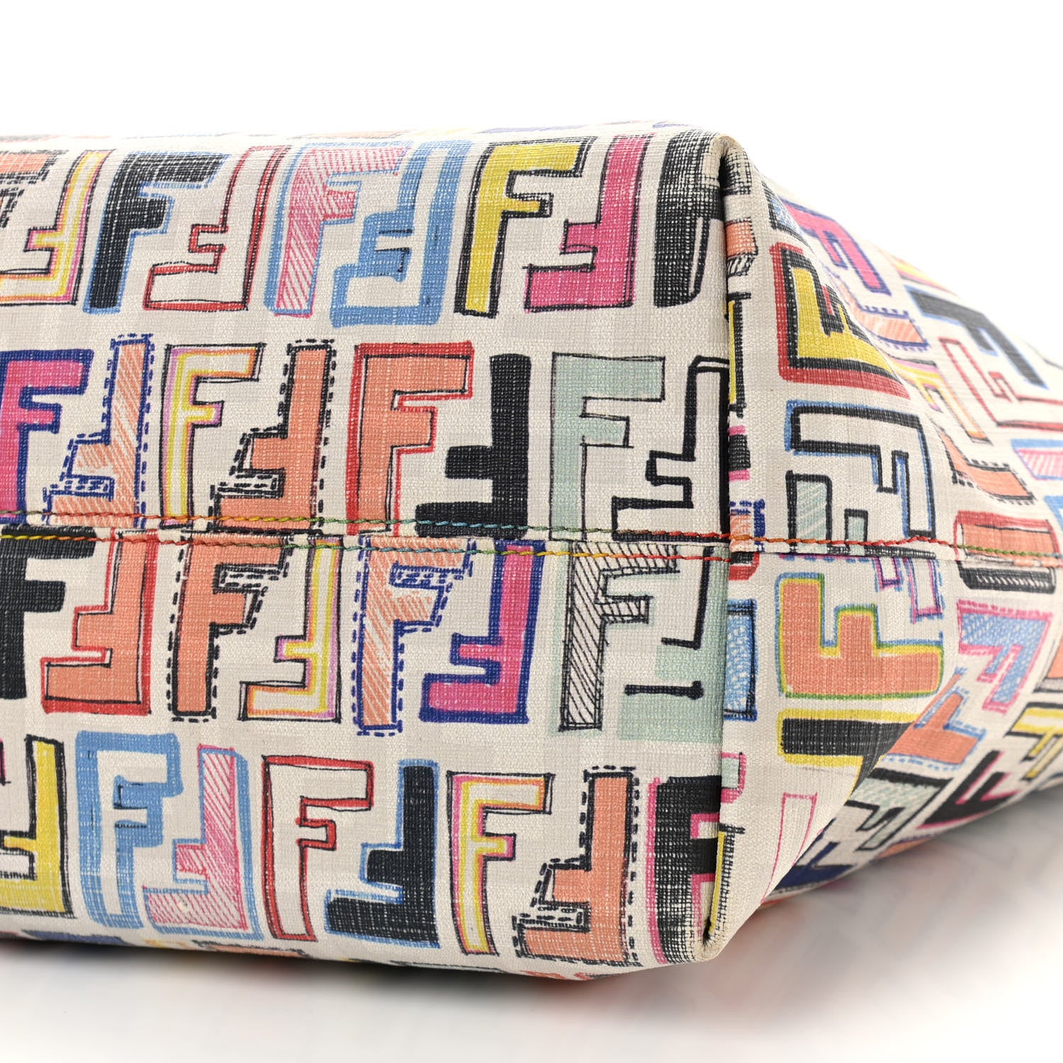 Fendi Zucca Spalmati FF Multicolor Medium Roll Tote Multicolor White 11 of 12