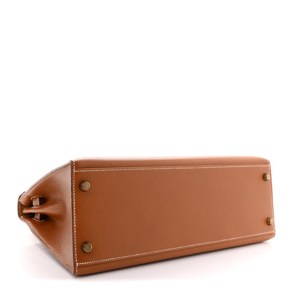Hermes Courchevel Kelly Sellier 32 Gold 4 of 14