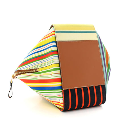 Loewe Canvas Calfskin Small Stripes Hammock Shoulder Bag Multicolor 4 of 11
