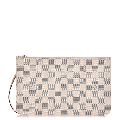 Louis Vuitton Damier Azur Neverfull MM GM Pochette Rose Ballerine 1 of 7