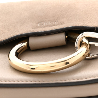 Chloe Suede Calfskin Small Faye Shoulder Bag Motty Grey 13 of 13
