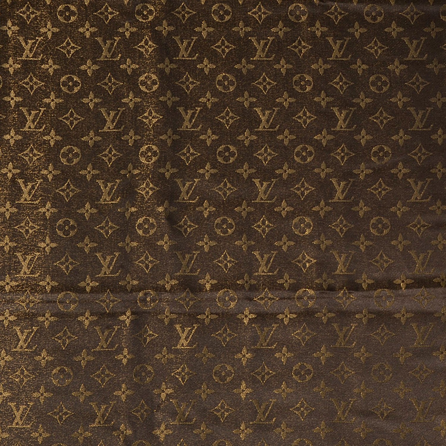 Louis Vuitton Silk Lurex Wool Monogram Shine Shawl Brown 3 of 5