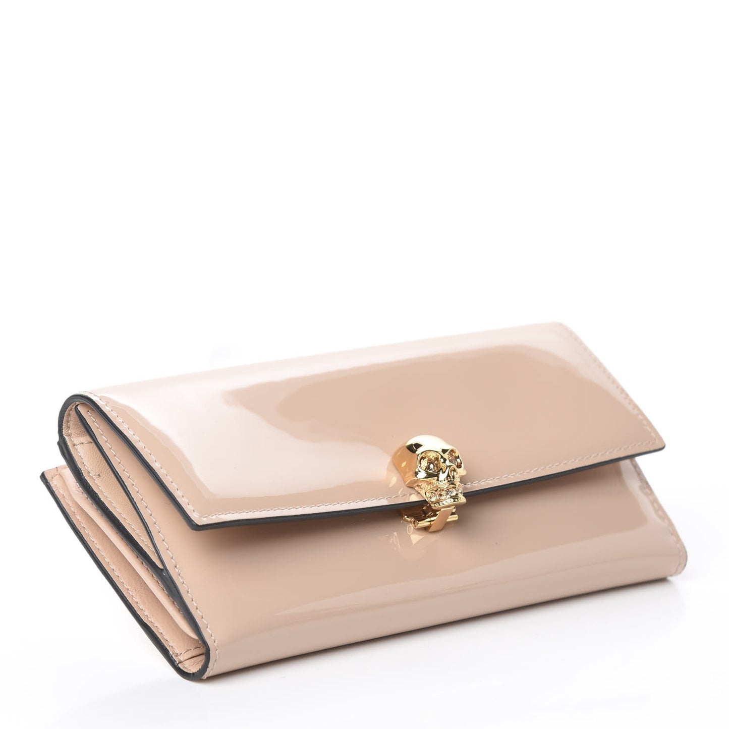 Patent Skull Continental Wallet Teint