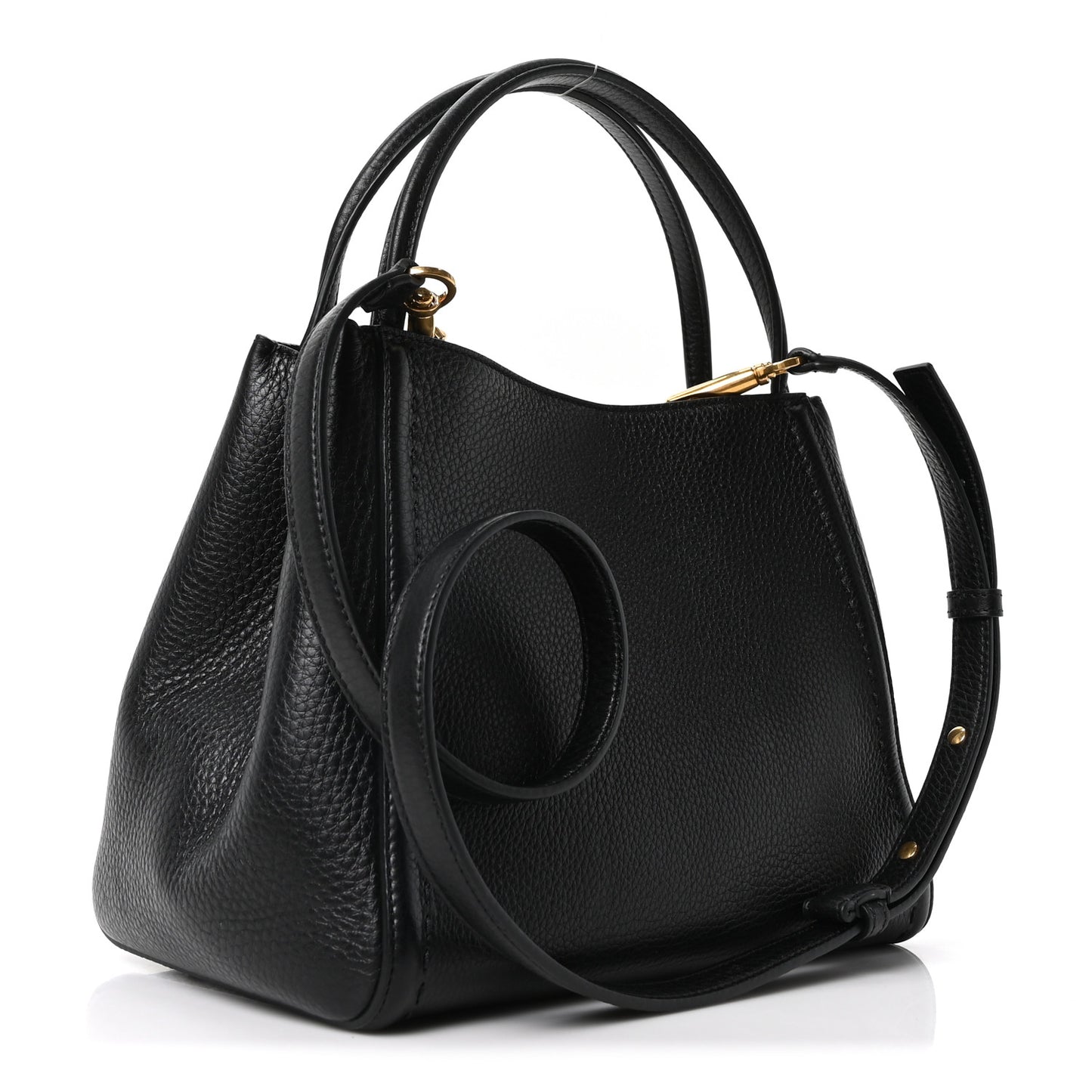 Soft Grainy Calfskin Alltime Medium Handbag Black