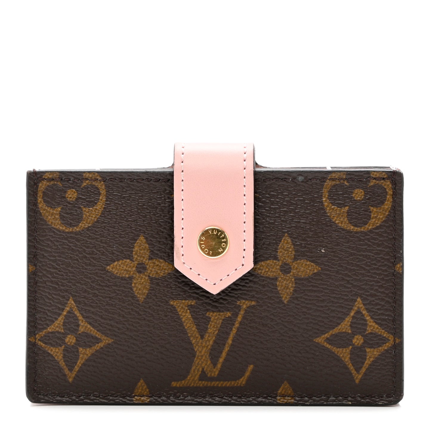 Monogram Gusset Card Holder Rose Ballerine