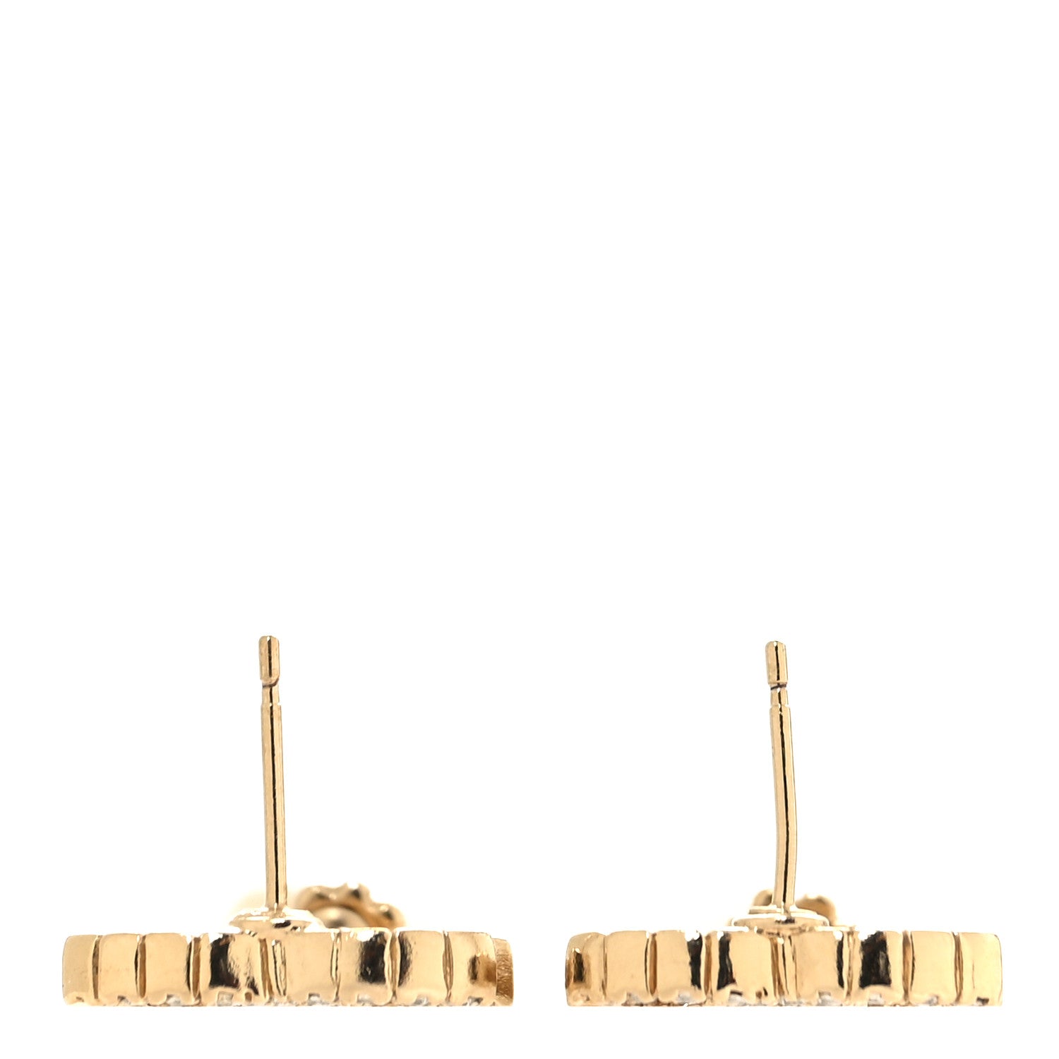 Chanel Crystal Pearl CC Drop Earrings Gold 3 of 5