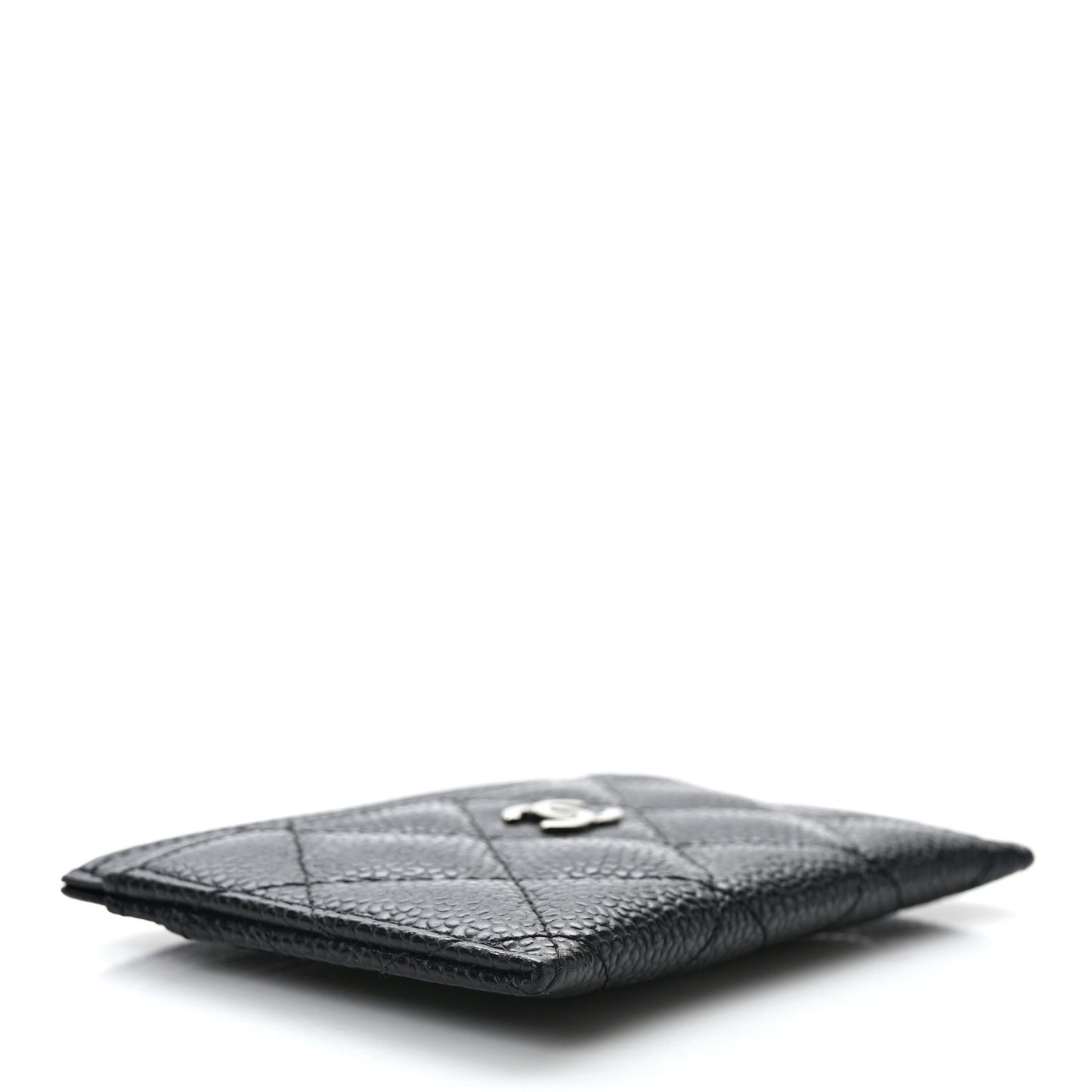 Caviar Quilted Card Holder Black