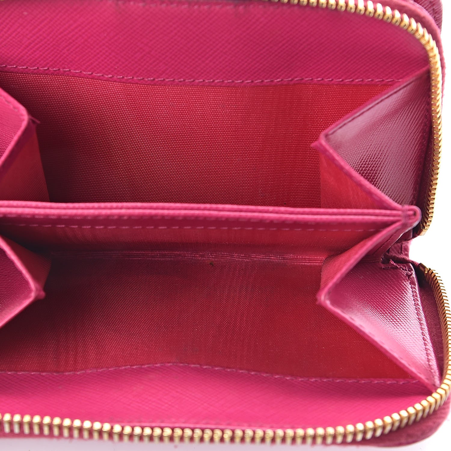 Prada Saffiano Metal Compact Zip Around Wallet Peonia 5 of 10