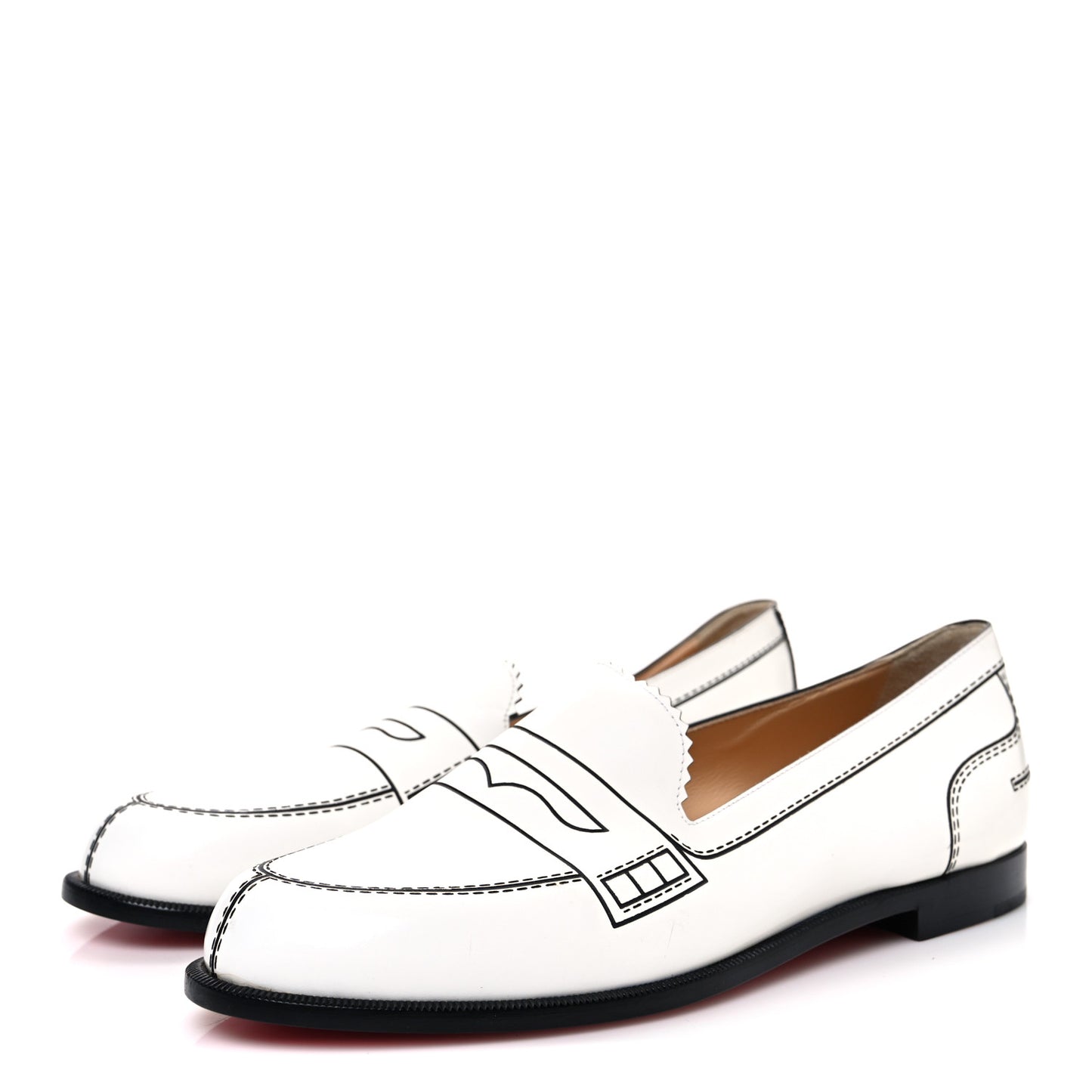 Calfskin Women Mocalaureat Tromp L'oeil Loafers 39 White