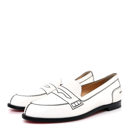 Christian Louboutin Calfskin Women Mocalaureat Tromp L'oeil Loafers 39 White 4 of 9