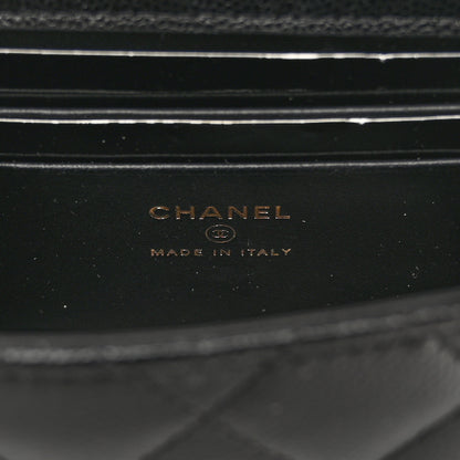 Chanel Caviar Quilted Double Chain Top Handle Flap With Chain Black 6 of 11
