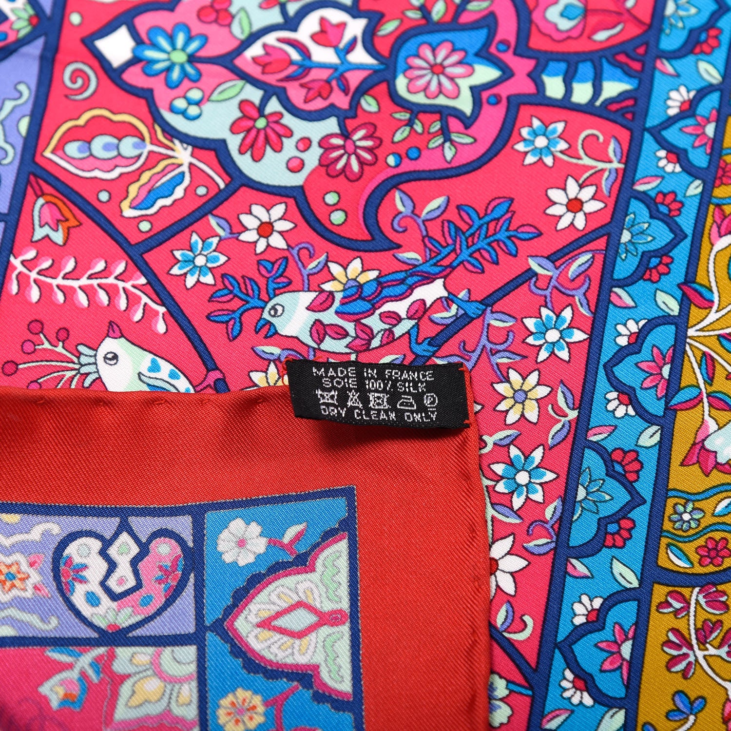 Hermes Silk Au Pays Des Oiseaux Fleurs Scarf 90 2 of 5