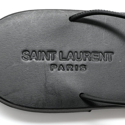 Saint Laurent Calfskin Can Flat Sandals 39 Black 6 of 9