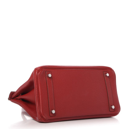 Hermes Taurillon Clemence Birkin 30 Rouge Garance 4 of 10