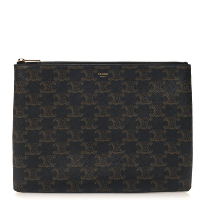 Celine Triomphe Canvas Pouch Black 1 of 10