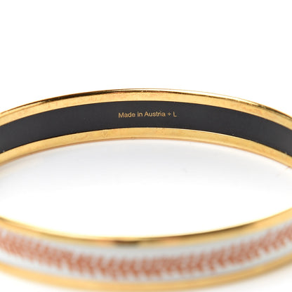 Hermes Enamel Printed Narrow Bracelet 70 White Gold 5 of 5