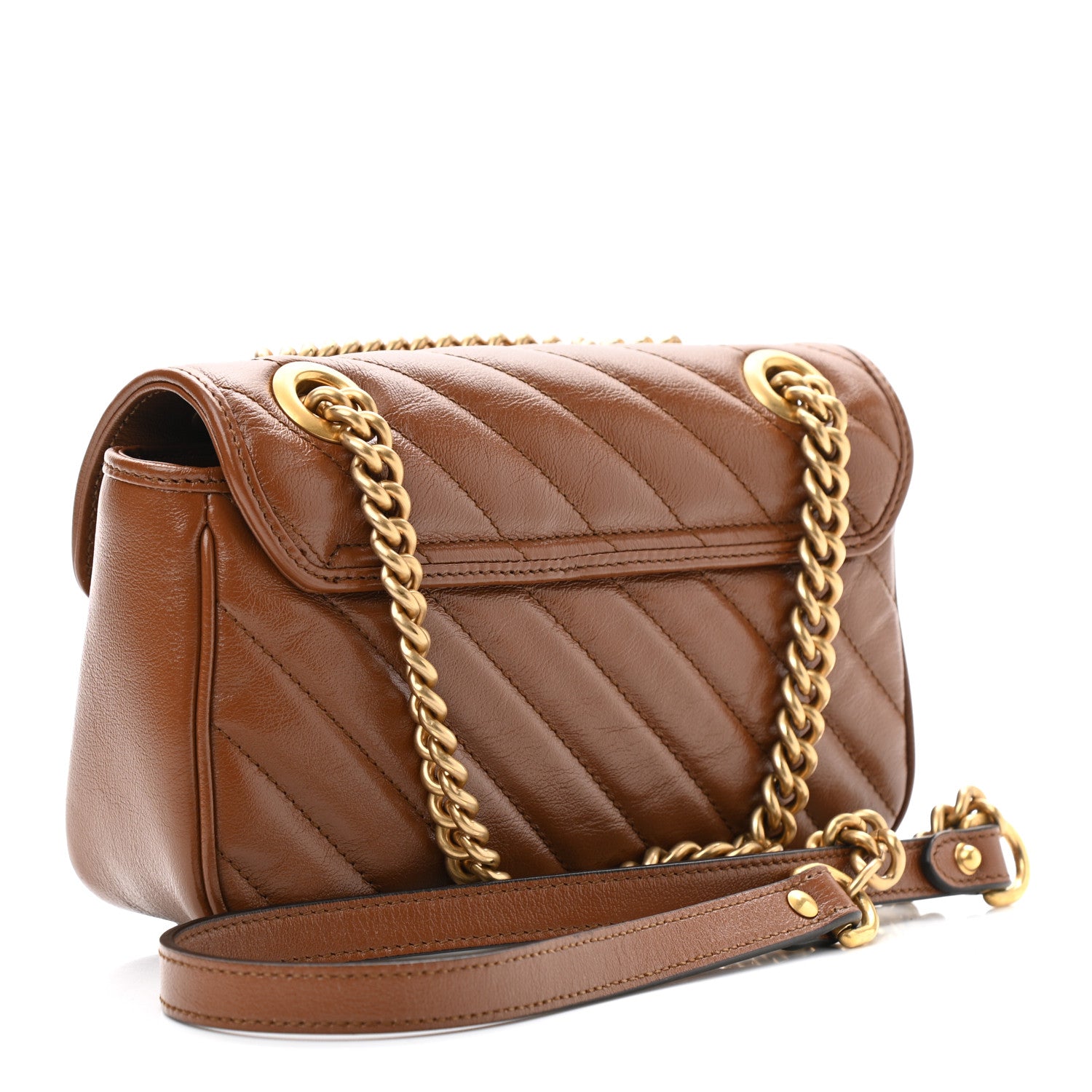 Gucci Azalea Calfskin Matelasse Diagonal Mini GG Marmont Shoulder Bag Cuir 3 of 11