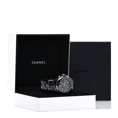Chanel Stainless Steel Ceramic 41mm J12 Chronograph Automatic Watch Black 5 of 5