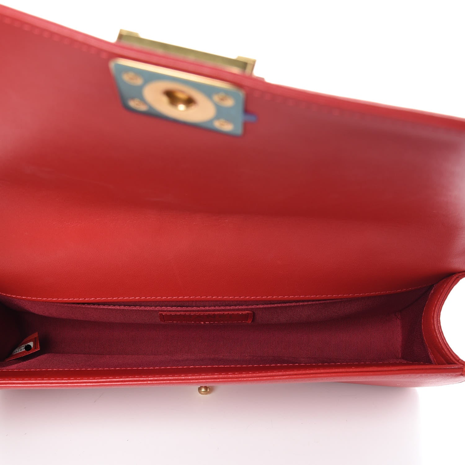 Chanel Lambskin Quilted Boy Flap Clutch Red 5 of 9