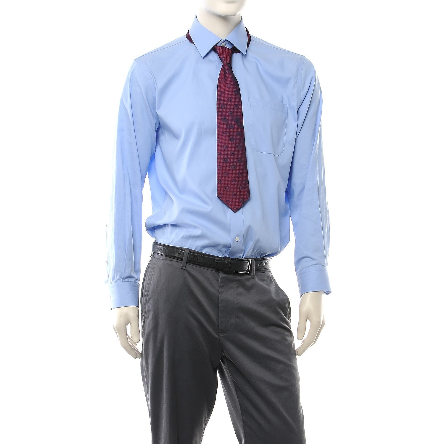 Chanel Mens Silk CC Neck Tie Navy Red 2 of 6