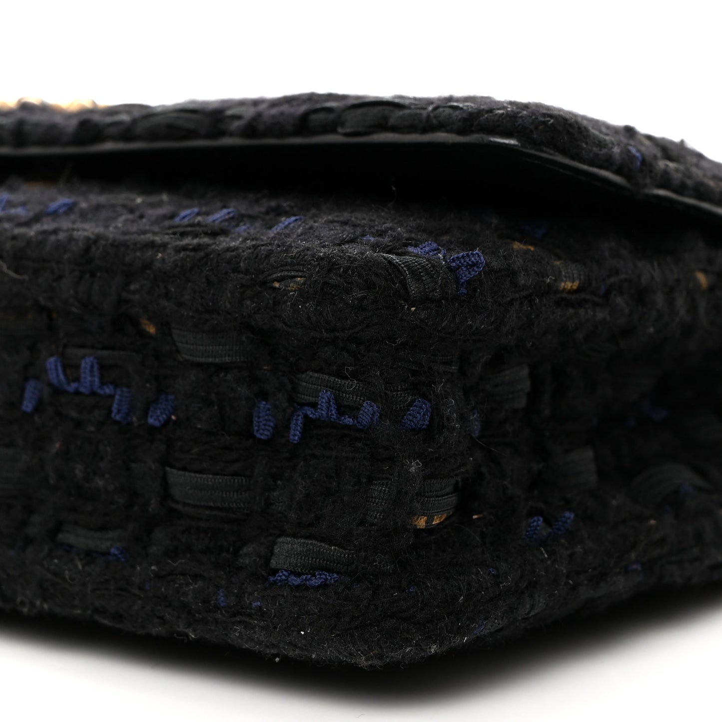 Tweed Quilted Chanel 19 Wallet On Chain WOC Black Navy Gold