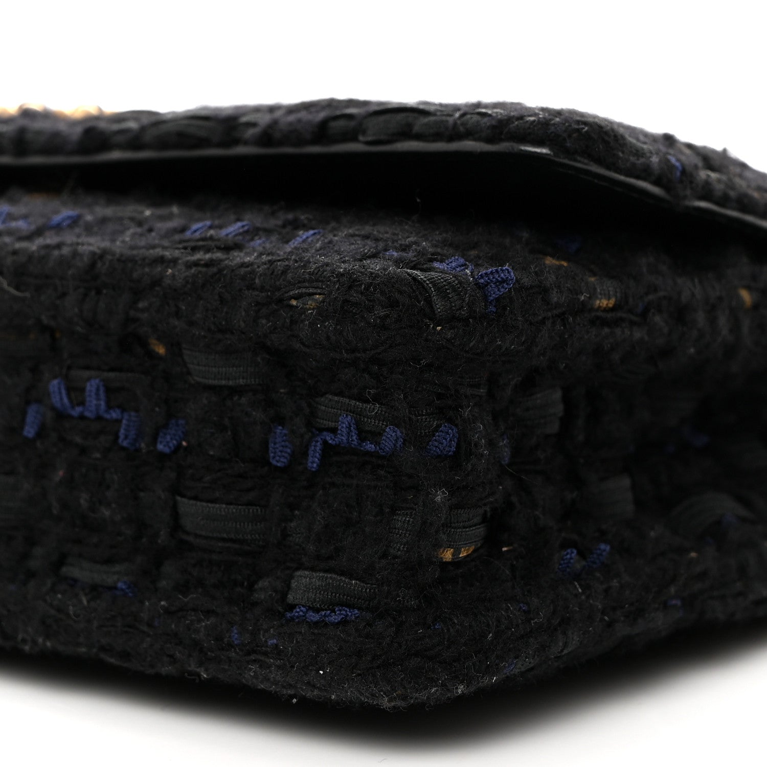 Chanel Tweed Quilted Chanel 19 Wallet On Chain WOC Black Navy Gold 11 of 11