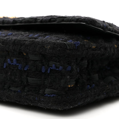 Chanel Tweed Quilted Chanel 19 Wallet On Chain WOC Black Navy Gold 11 of 11