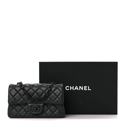 Chanel Lambskin Quilted Mini Rectangular Flap So Black 12 of 12