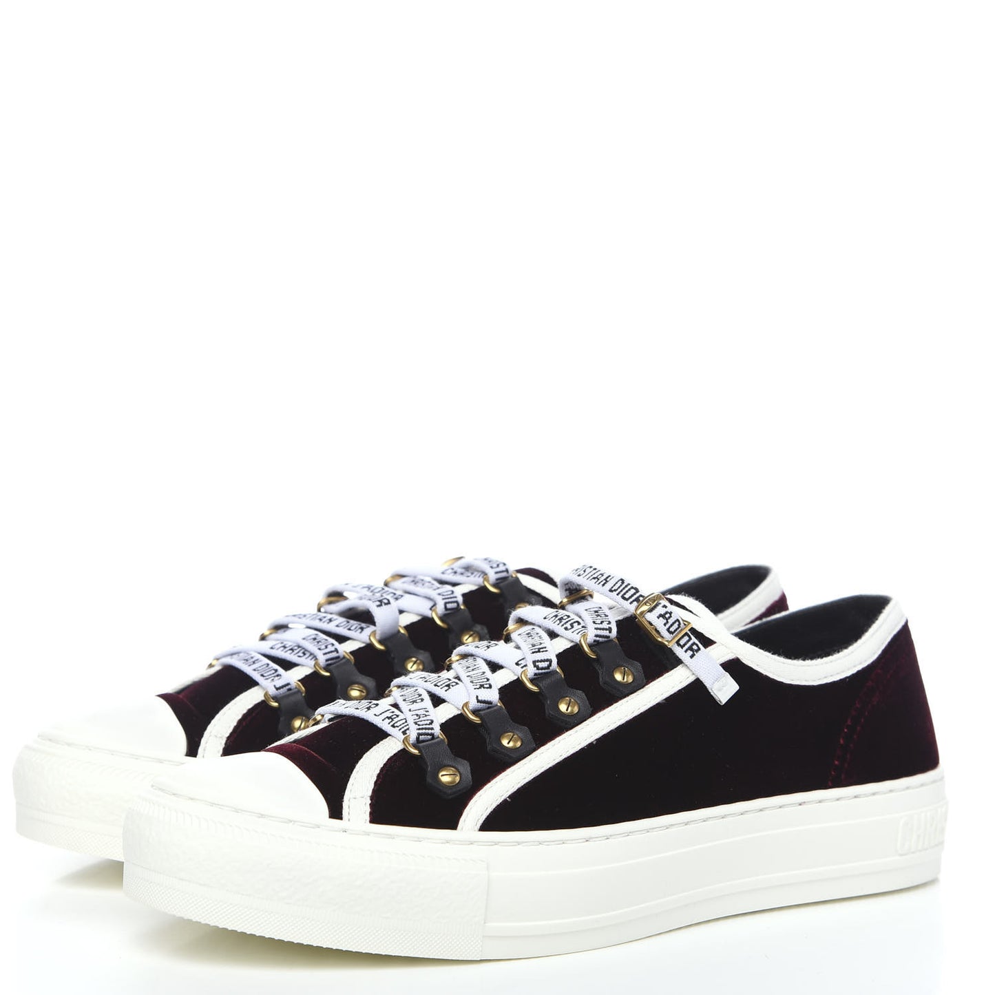 Velvet Walk'N'Dior Low Top Sneakers 39.5 Deep Amaranth
