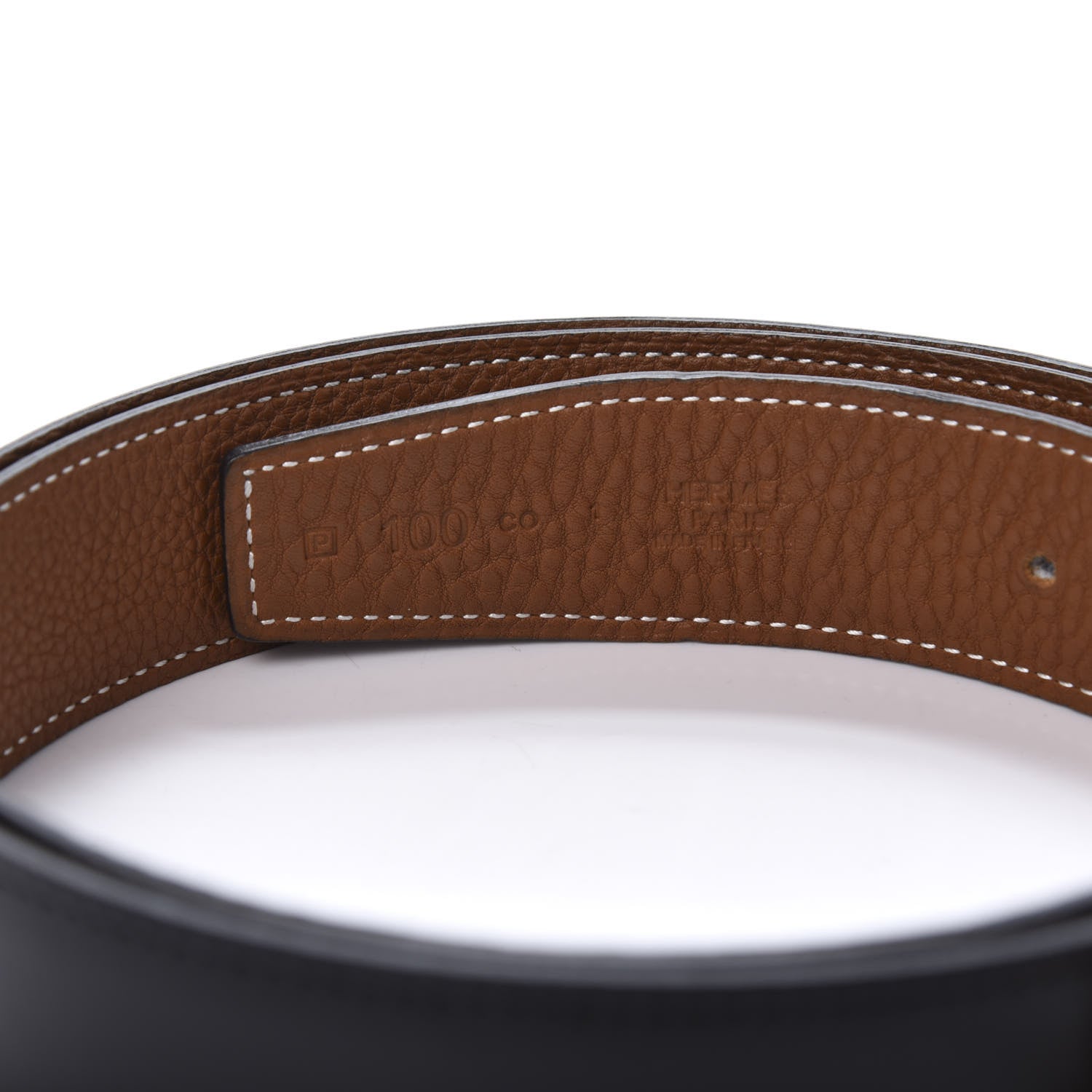 Hermes Box Togo 32mm H Belt 100 Black Gold 4 of 7