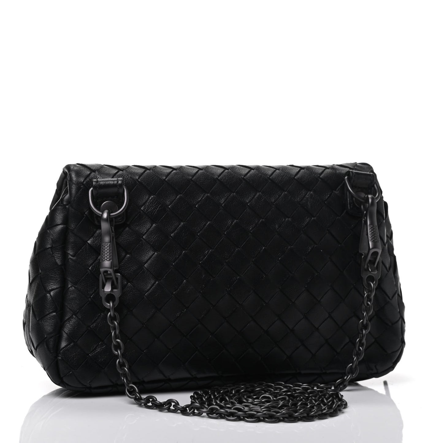 Nappa Intrecciato Small Chain Crossbody Black