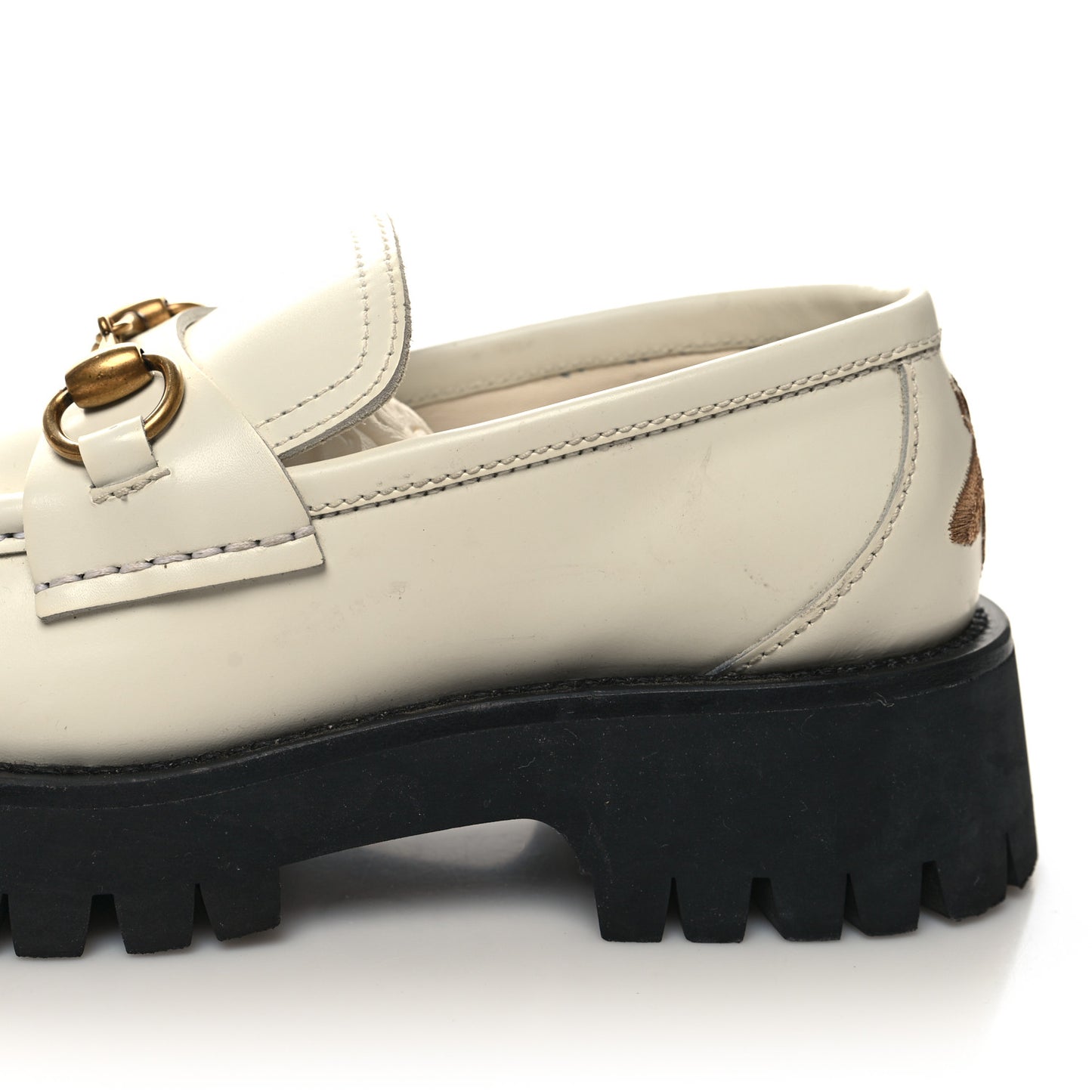 Cordovan Lux Womens Harald Horsebit 25mm Platform Loafers 36.5 Dusty White