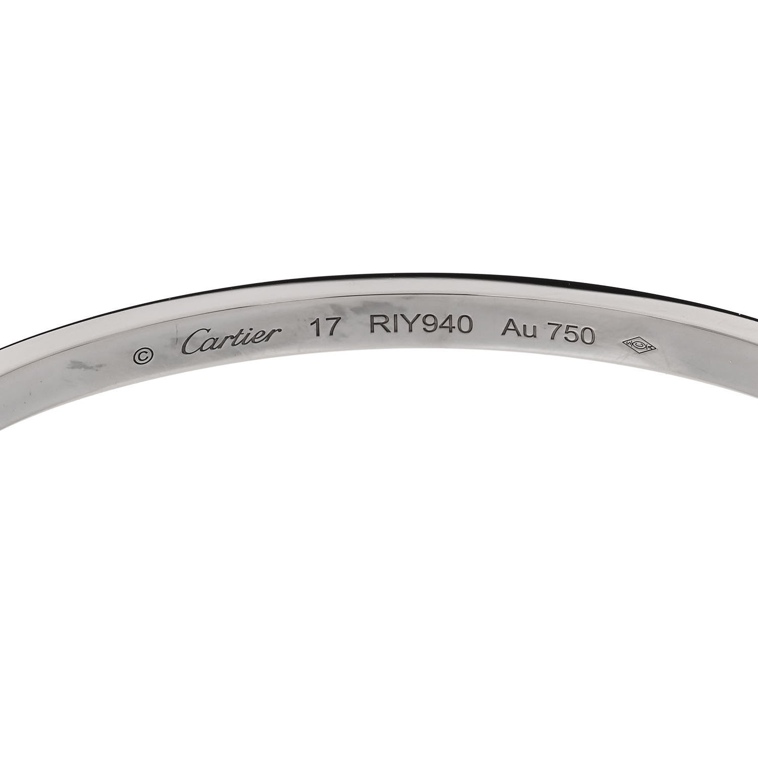 Cartier 18K White Gold Small LOVE Bracelet 17 6 of 8