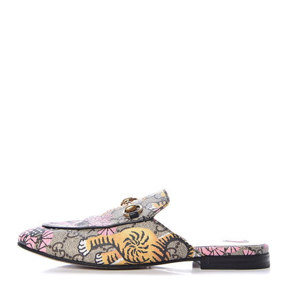 Gucci GG Supreme Monogram Bengal Womens Princetown Slippers 35 Beige Crop Pink 1 of 15