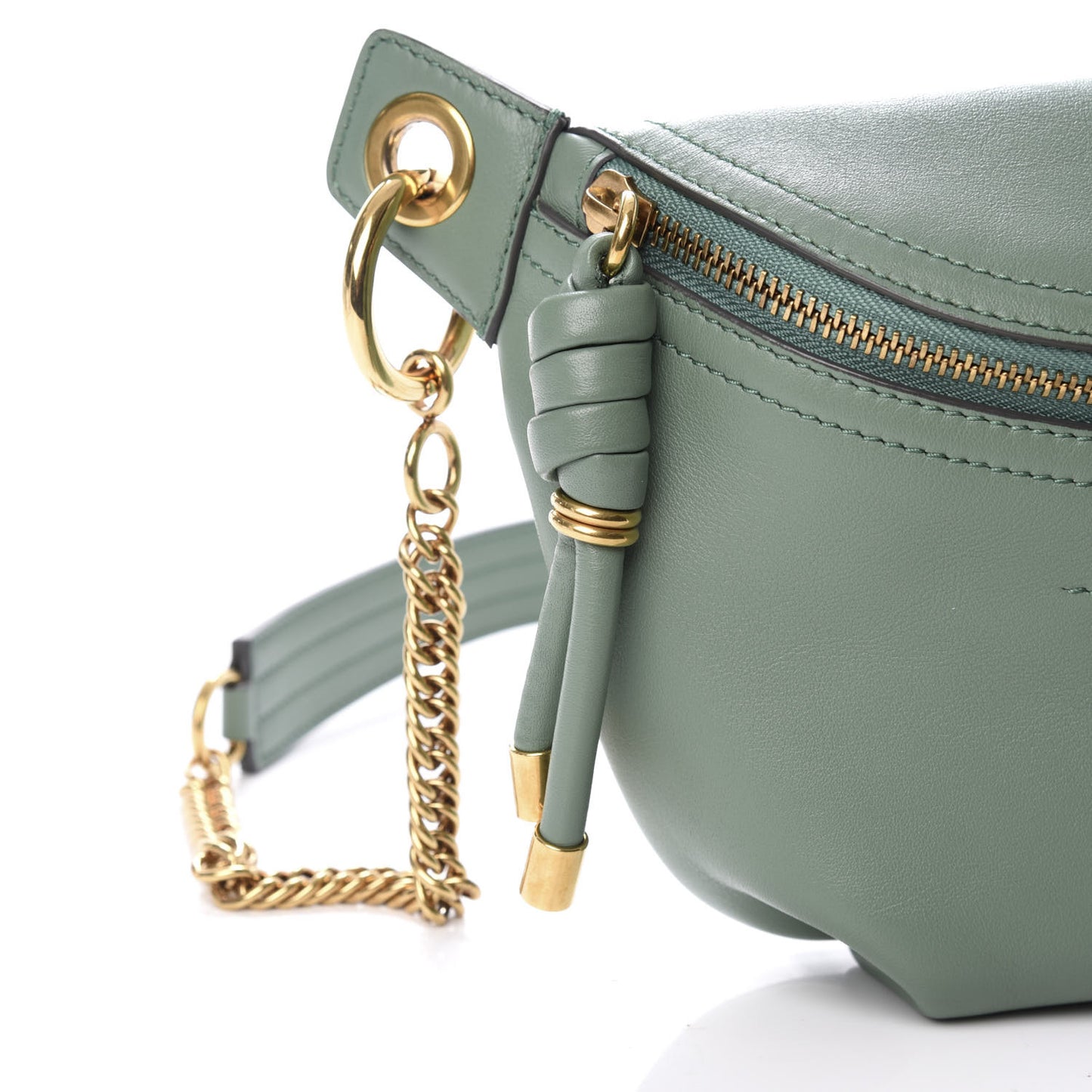Calfskin Mini Whip Belt Bag Pistachio