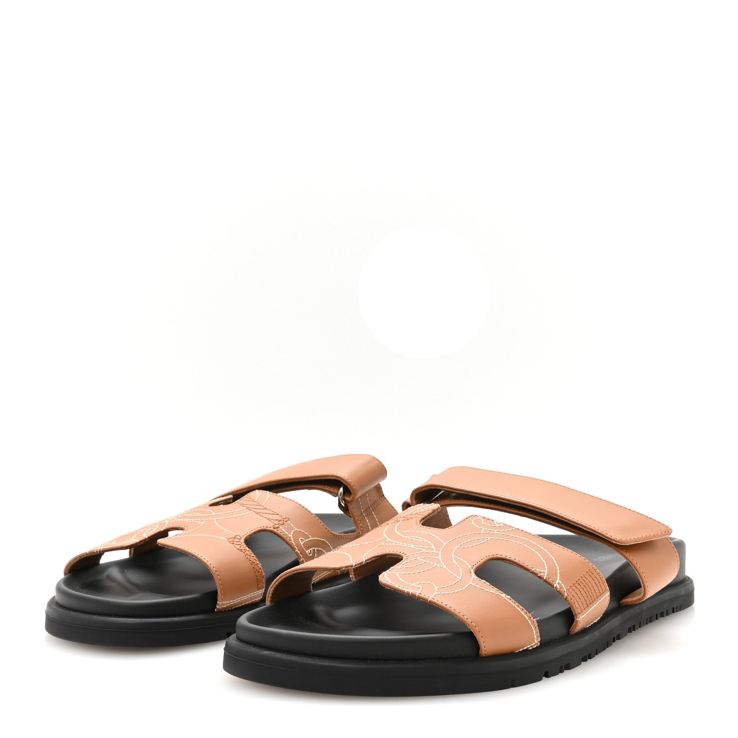 Hermes Calfskin Womens Chypre Sandals 40 Naturel 4 of 9