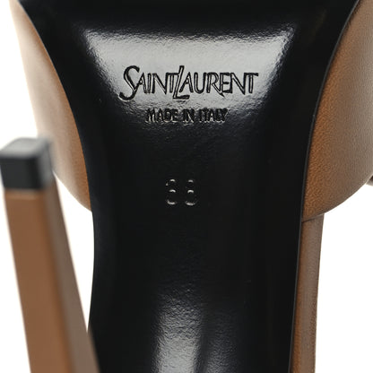 Saint Laurent Smooth Calfskin La Scandale 110 Sandals 38 Dark Macadamia 8 of 10