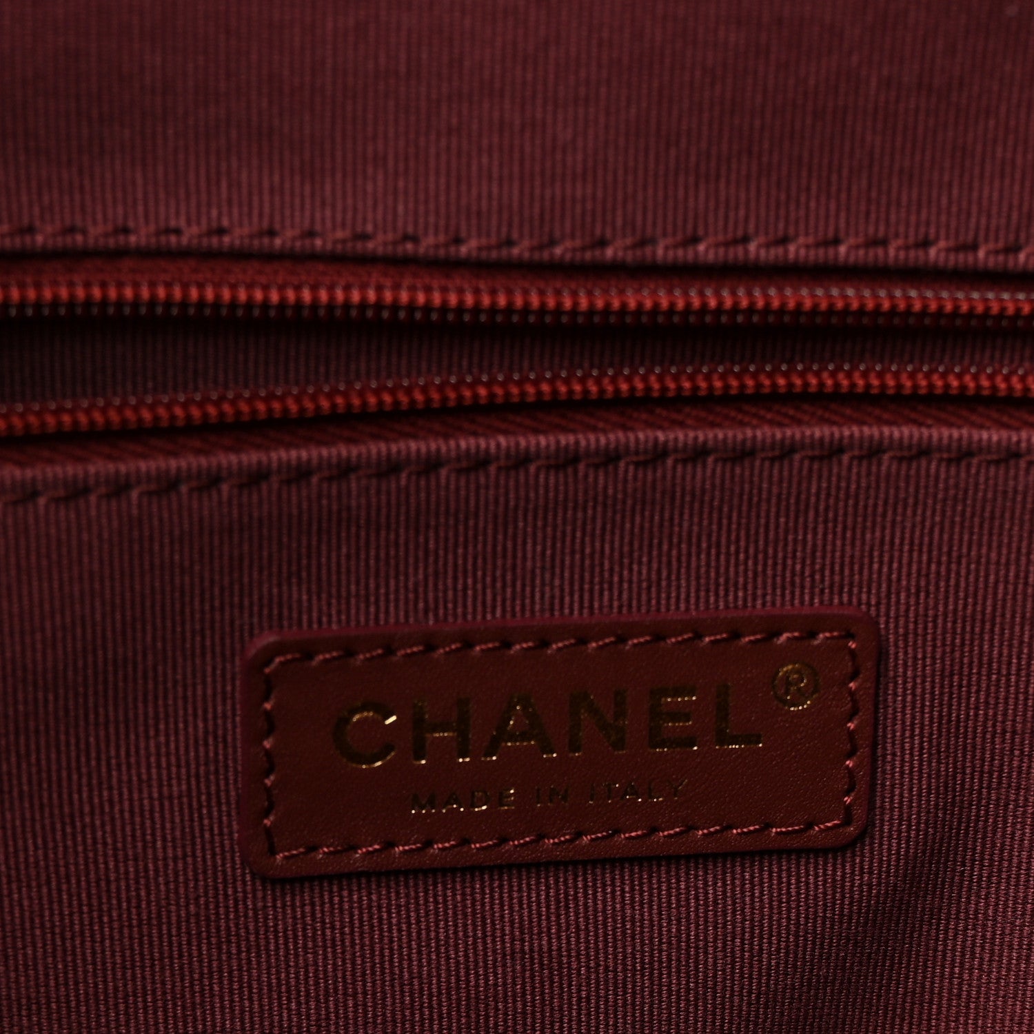Chanel Calfskin Stitched Shopping Bag Burgundy 6 of 10