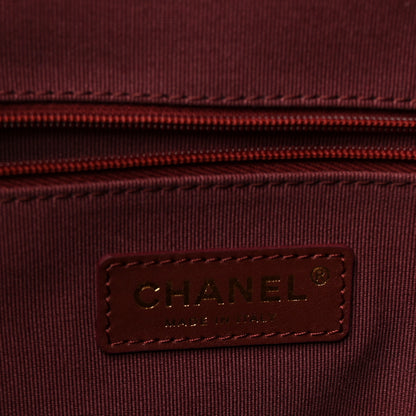 Chanel Calfskin Stitched Shopping Bag Burgundy 6 of 10
