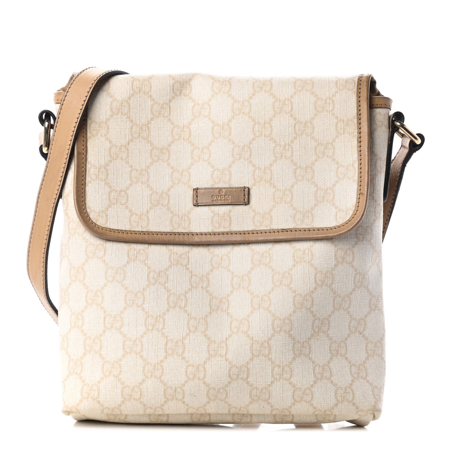 Gucci GG Plus Monogram Small Flap Messenger Bag White 1 of 9